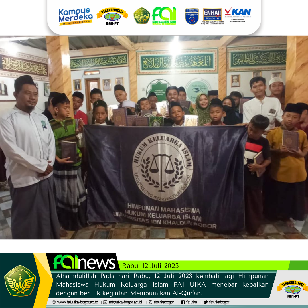 IMA HKI Menyalurkan Puluhan Al-quran di Taman Pendidikan Agama dan juga Asrama Yatim-Dhuafa